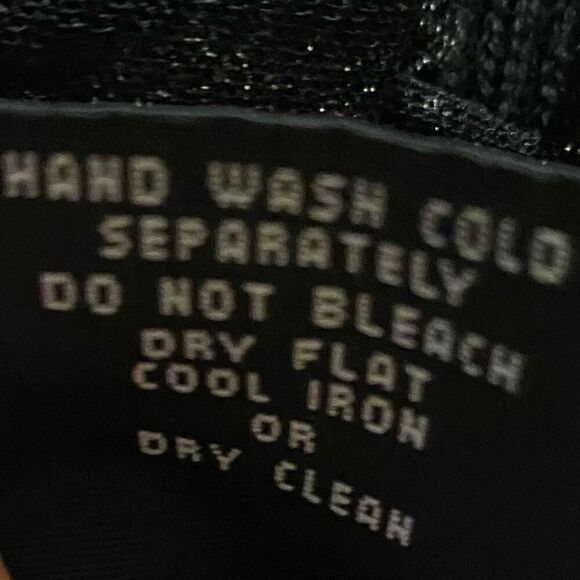 Black Wool Blend Ribbed Knit Glittery Ruffle Tulle Trim Sweater Size Small - Picture 4 of 5